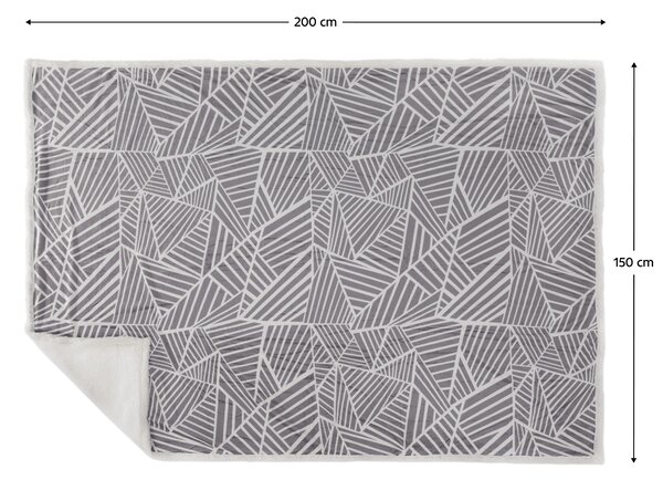 KONDELA Obojstranná baránková deka, biela/sivá, 150x200, NAKIA