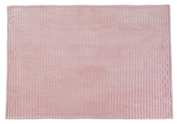 KONDELA Plyšová pruhovaná deka, ružová, 150x200, ORVIN
