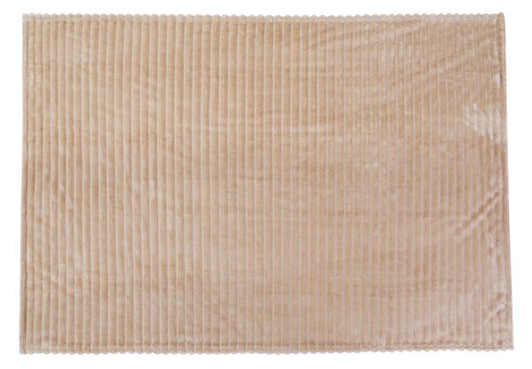 KONDELA Plyšová pruhovaná deka, hnedosivá Taupe, 150x200, ORVIN