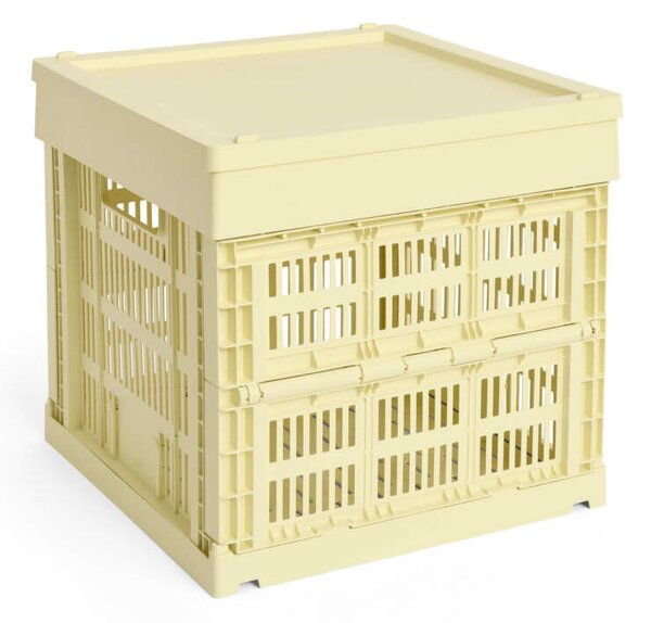 HAY Plastové veko Colour Crate Medium Square/Cube, light yellow