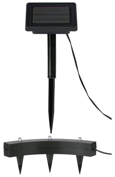 Solárne vonkajšie svietidlo Grundig pre rastliny – solárne svietidlo – vodeodolné (IP44) – jednoduchá inštalácia do záhrady – energeticky úsporné LED osvetlenie – rozmery 35x1x5 cm – farba: čierna
