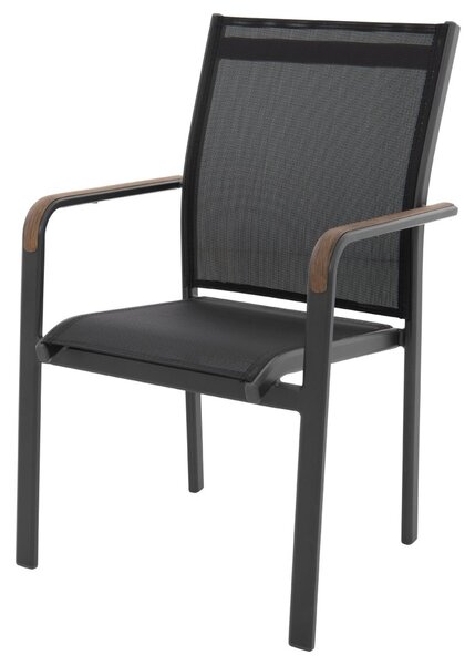 Doppler EXPERT antracit Wood Plus - záhradná hliníková sedacia súprava 4+2+1