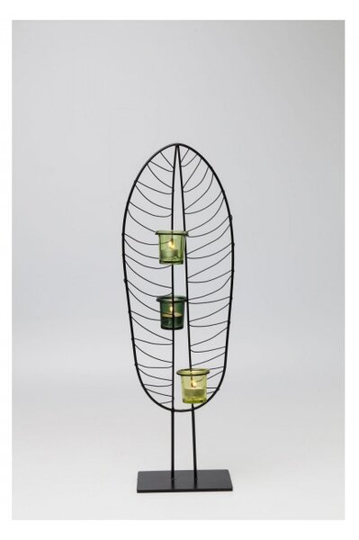 KARE DESIGN Sada 2 ks – Svietnik na čajovú sviečku Leaf Wire 67 cm 66,5 × 21 × 11 cm