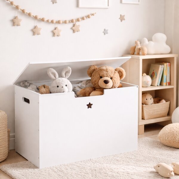 KONDELA Úložný box na hračky, biela, BOLIS