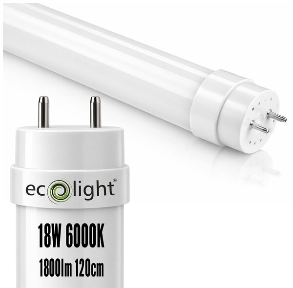 ECOLIGHT LED sklenená trubica 120cm - 18W - 1800lm - 6500K