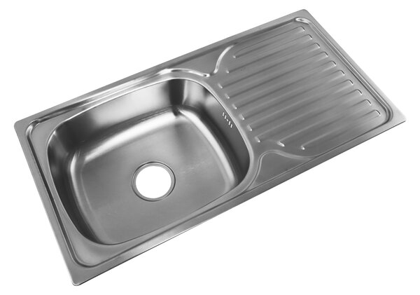 KONDELA Nerezový drez so sifónom, 86x43, SINKO