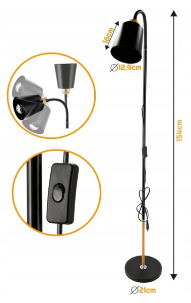 BERGE Stojacia lampa LED E27 - VIEW