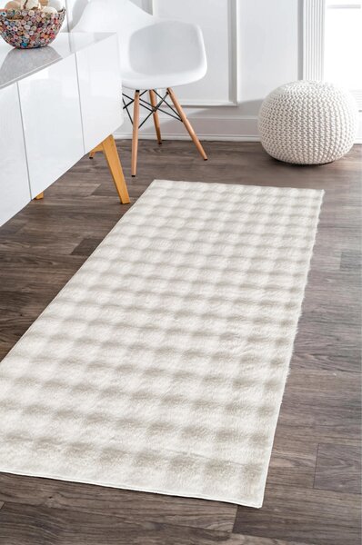 KONDELA Koberec, biela/bubble vzor, 80x150, MAKON