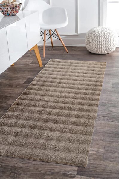 KONDELA Koberec, hnedosivá Taupe/bubble vzor, 80x150, MAKON