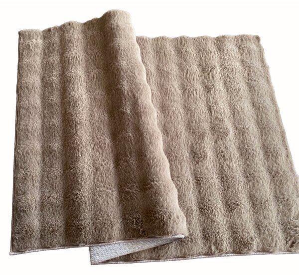 KONDELA Koberec, hnedosivá Taupe/bubble vzor, 80x150, MAKON