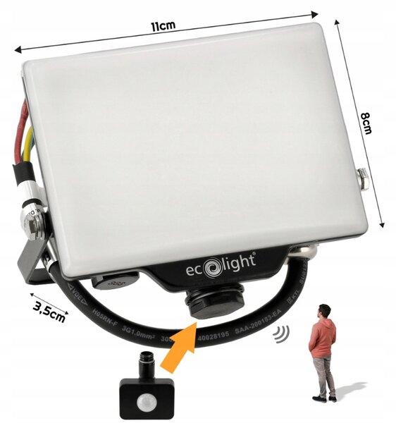 ECOLIGHT LED reflektor 20W 2v1 - neutrálna biela
