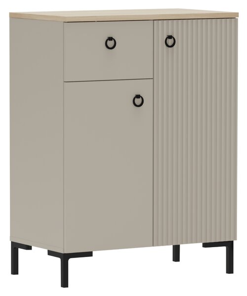 KONDELA Komoda, sivohnedá Taupe/dub silverjack, DOMCA 2D1S