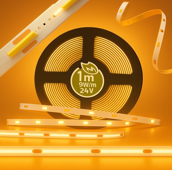ECOLIGHT LED pásik 24V COB 9W/m 480LED 1m teplá biela WW