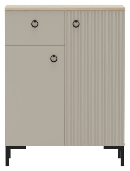 KONDELA Komoda, sivohnedá Taupe/dub silverjack, DOMCA 2D1S