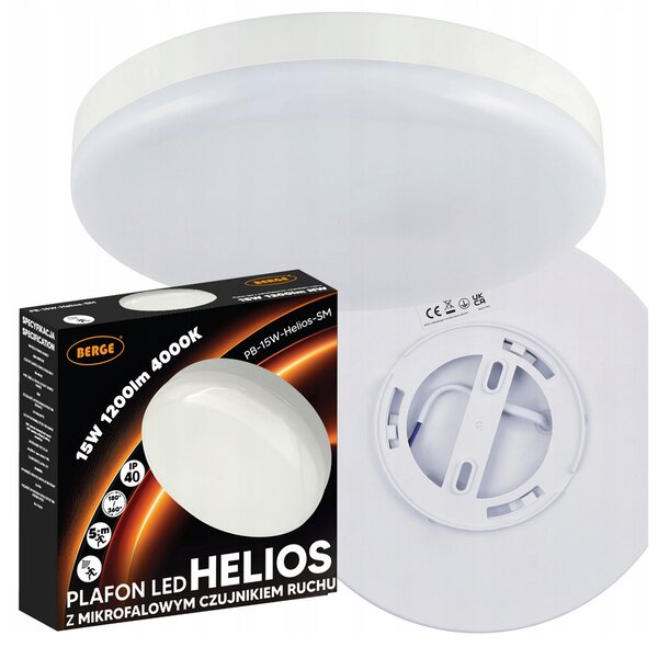 BERGE LED stropné svietidlo s pohybovým senzorom 15W - IP40 - neutrálna farba