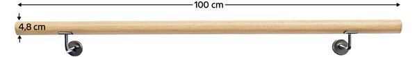 KONDELA Madlo/zábradlie, masívne drevo, prírodná, 100 cm, MANEL TYP 1