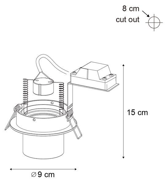 Moderné zabudované bodové svetlo béžové GU10 50 mm okrúhle výkyvné - Installa