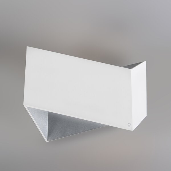 Dizajnová nástenná lampa biela - Fold