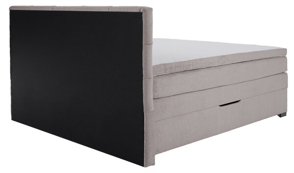 KONDELA Boxspringová pocketová posteľ, 200x200, sivohnedá Taupe, APRIL