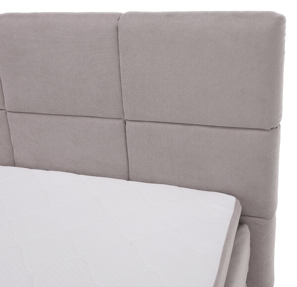 KONDELA Boxspringová pocketová posteľ, 200x200, sivohnedá Taupe, APRIL