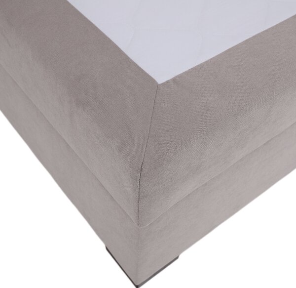 KONDELA Boxspringová pocketová posteľ, 200x200, sivohnedá Taupe, APRIL