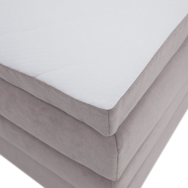 KONDELA Boxspringová pocketová posteľ, 200x200, sivohnedá Taupe, APRIL