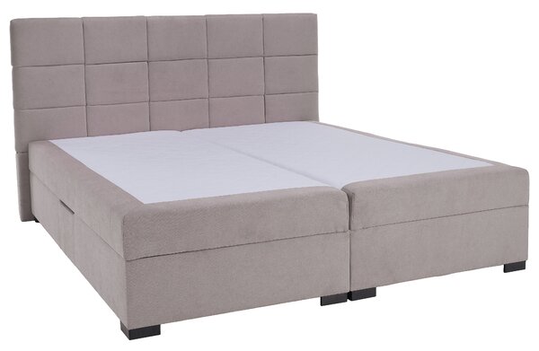 KONDELA Boxspringová pocketová posteľ, 200x200, sivohnedá Taupe, APRIL