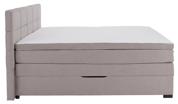 KONDELA Boxspringová pocketová posteľ, 200x200, sivohnedá Taupe, APRIL