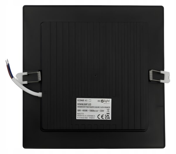 ECOLIGHT LED zapustené stropné svietidlo 18W 1980lm 4000K čierne
