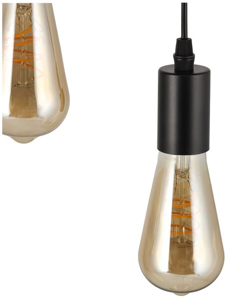 BERGE LED stropná lampa, drevená, nastaviteľná, 4xE27, závesná, vysoká kvalita