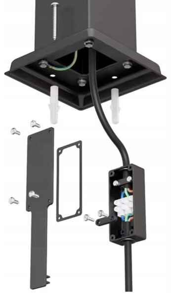 BERGE Elektrický záhradný stĺpik 2x hermetická zásuvka 230V 3680W 60cm IP54