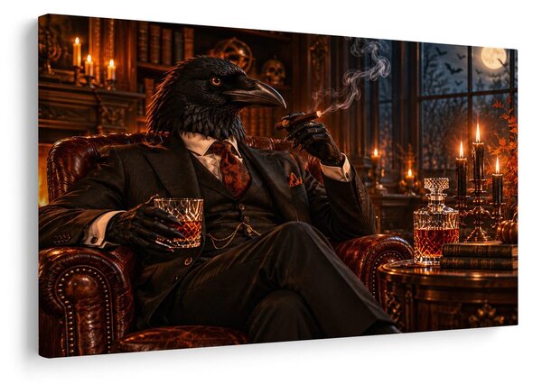 Obraz havraní gentleman s cigarou