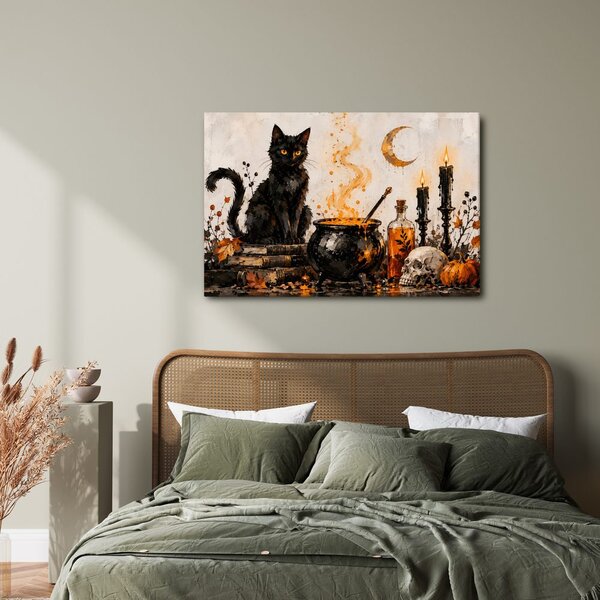 Obraz čierna mačka a mágia