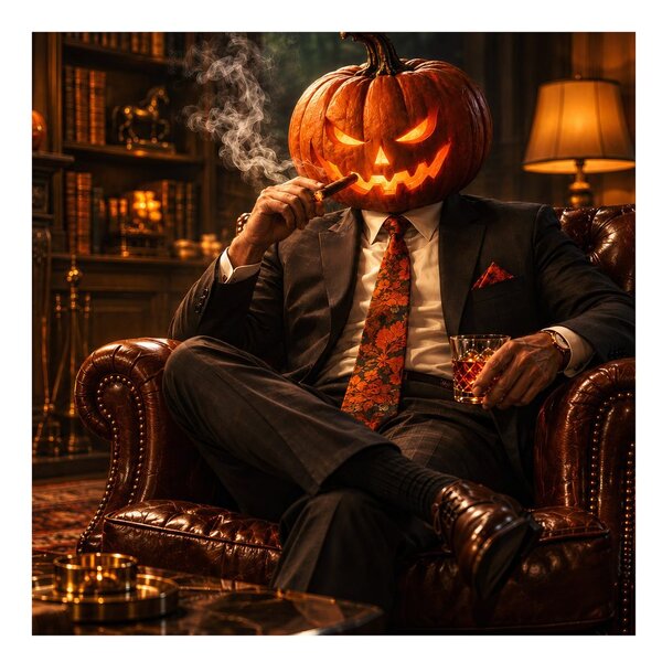 Obraz halloweensky elegán s cigarou