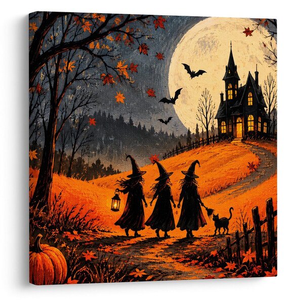Obraz halloweenska cesta k temnému domu