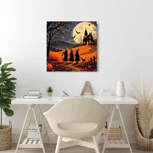 Obraz halloweenska cesta k temnému domu