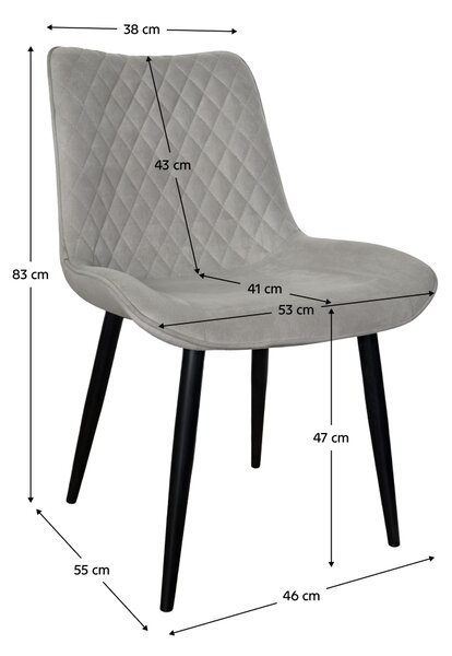 KONDELA Jedálenská stolička, svetlosivá/čierna, DELORA