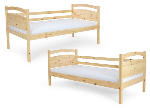 Wilsondo Poschodová posteľ s prístelkou Petra 2 90x200 - prírodná