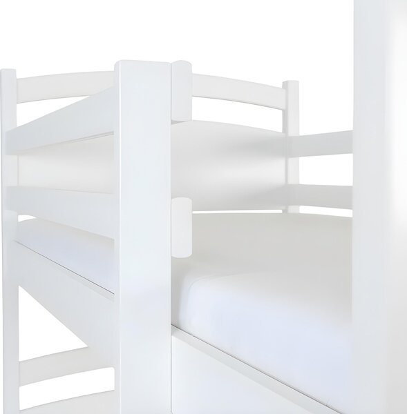 Wilsondo Poschodová posteľ s prístelkou Petra 2 90x200 - biela