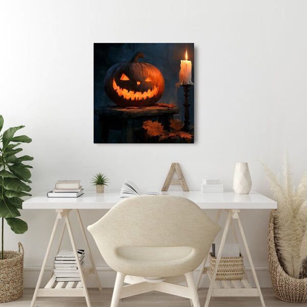 Obraz halloweenska tekvica v šere