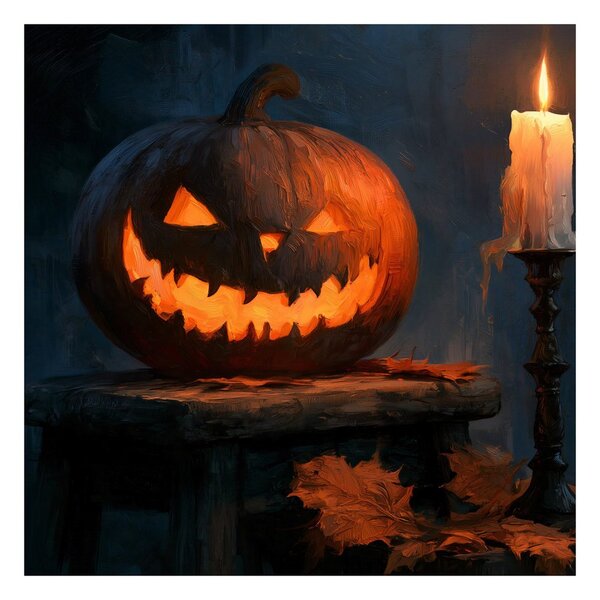 Obraz halloweenska tekvica v šere