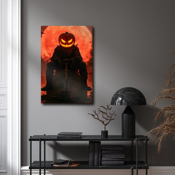 Obraz halloweensky des pod krvavým mesiacom