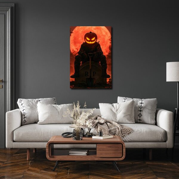 Obraz halloweensky des pod krvavým mesiacom