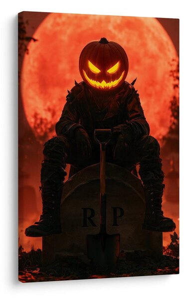 Obraz halloweensky des pod krvavým mesiacom