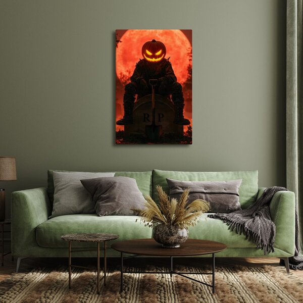 Obraz halloweensky des pod krvavým mesiacom