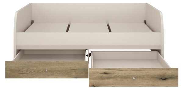 KONDELA Posteľ, 90x200, kašmír/dub evoke, KAROS 2S
