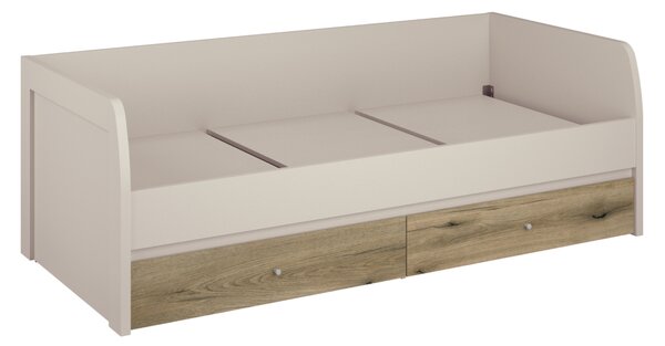 KONDELA Posteľ, 90x200, kašmír/dub evoke, KAROS 2S