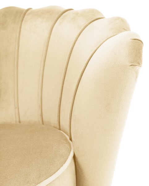 KONDELA Kreslo v štýle Art-deco, béžová Velvet látka/gold chróm zlatý, NOBLEO