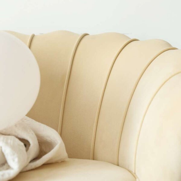 KONDELA Kreslo v štýle Art-deco, béžová Velvet látka/gold chróm zlatý, NOBLEO