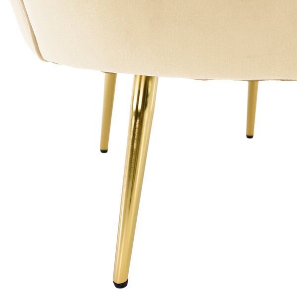 KONDELA Kreslo v štýle Art-deco, béžová Velvet látka/gold chróm zlatý, NOBLEO